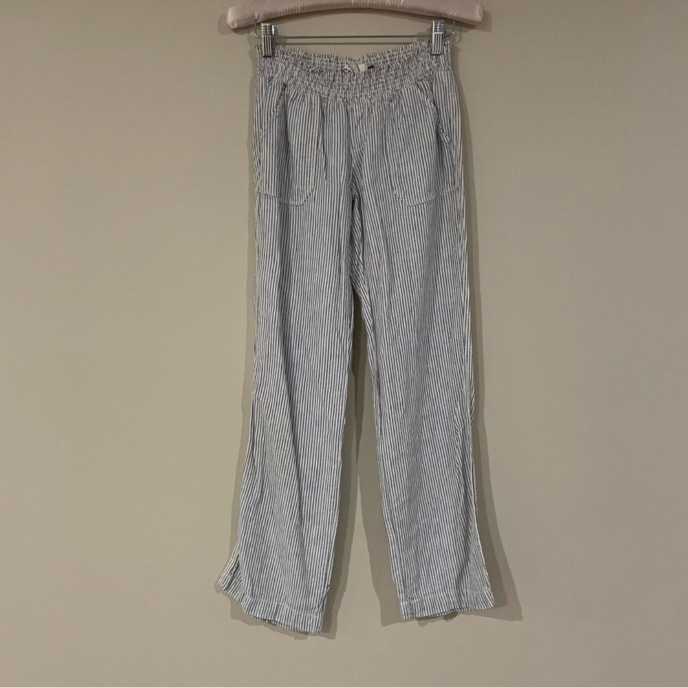 Blue and White Striped Boat Pants